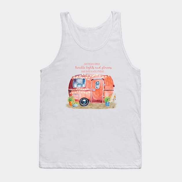 Whimsical Retro Camper Caravan Tank Top by FreeSpiritedNomads